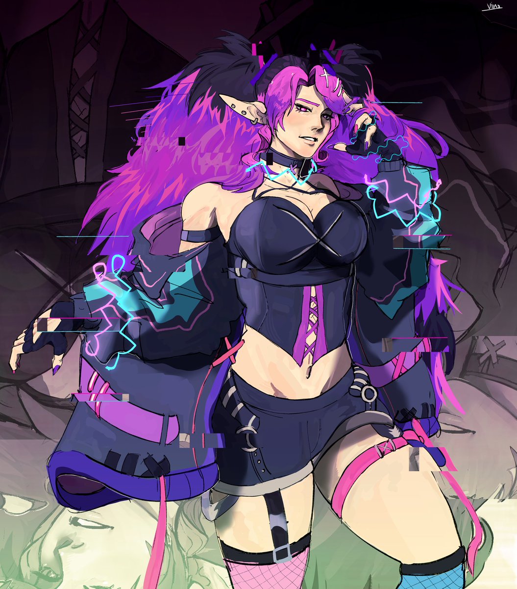 Good morning glitchies~ ❤️💜
How are my sweeties doing?

🎨: Lyna | #RoRoArtie