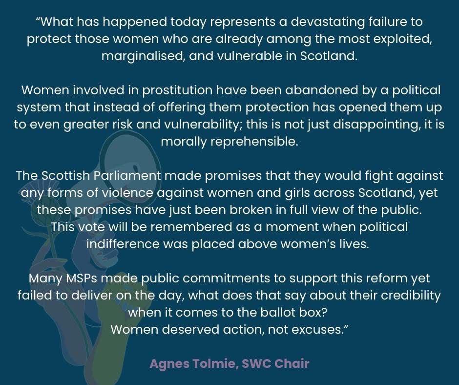 AshRegan_'s tweet photo. My heartfelt thanks to every single MSP and campaigner who rallied to the Unbuyable Bill.

You amplified the reality of brave survivors who spoke out to help the next wee girls from being targeted, groomed and trafficked into sexual exploitation.

Parliament ignoring survivors to shield and embolden sex buyers is to its shame.

Yesterday, the law did not yet change but it is clear that shame has now changed sides.