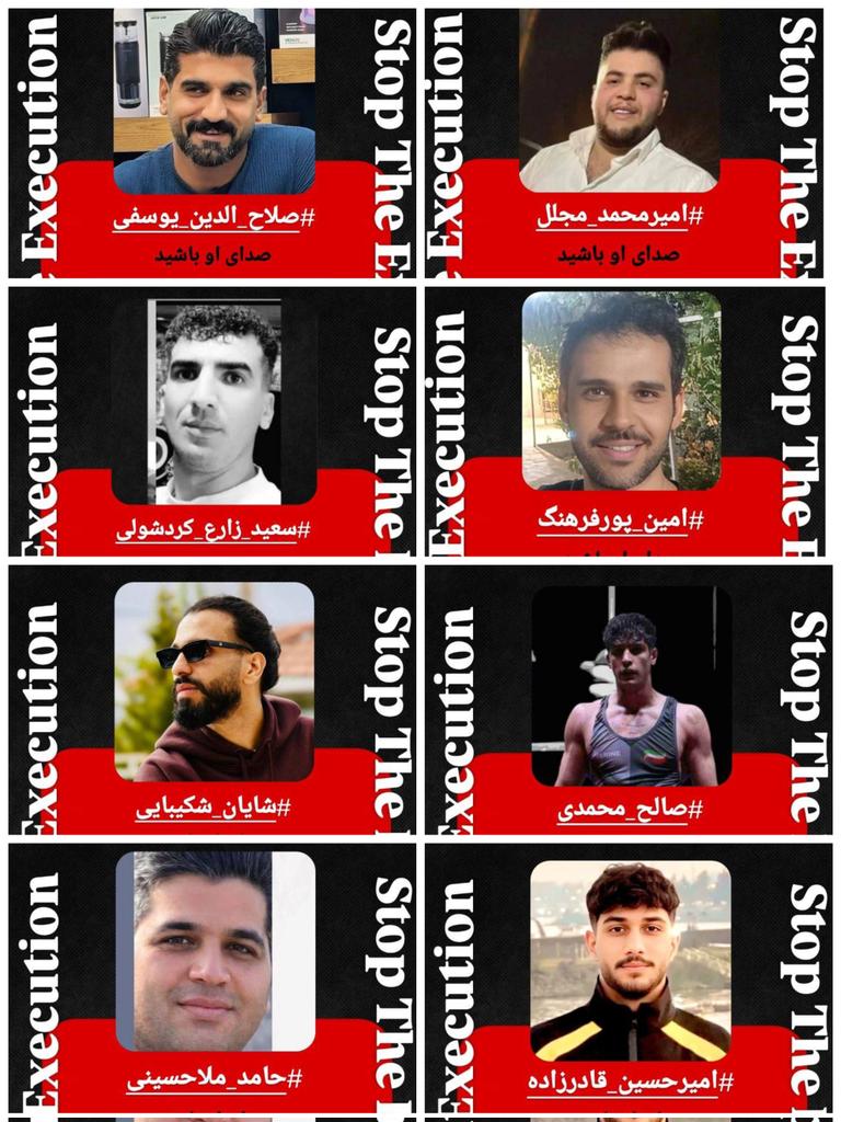 ARDESHIR005's tweet photo. #IranMassacre
🆘در خطر اعدام 🆘
#صلاح‌الدین_یوسفی 
#امیرمحمد_مجلل
#امین_پورفرهنگ 
#سعید_زارع_کردشولی
#صالح_محمدی
#شایان_شکیبایی
#امیرحسین_قادرزاده 
#حامد_ملاحسینی https://t.co/heeIq24kES