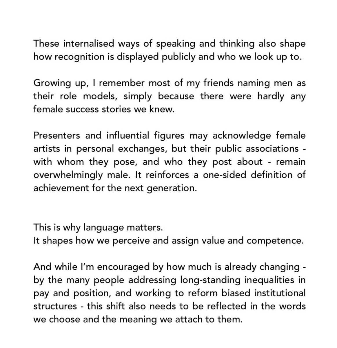 애정하는 피아니스트인 알리스 사라 오트가 
여성 연주자가 음악계에서 받는 구조적, 언어적 차별에 대해 인스타에 게시한 글인데요. 읽어보셨음 좋겠어요! 

sustaining a long career in this demanding and unforgiving profession requires far more than talent: it demands experience,