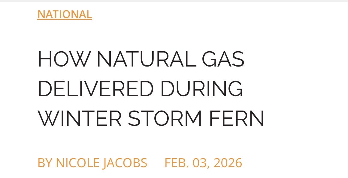 TaylorRogers47's tweet image. President Trump’s energy dominance agenda has championed natural gas, which helped keep Americans warm during winter storm Fern:

➡️ Across the country, grid operators relied on natural gas generation to stop blackouts

➡️ Natural gas provided 40% of the electricity for PJM,…
