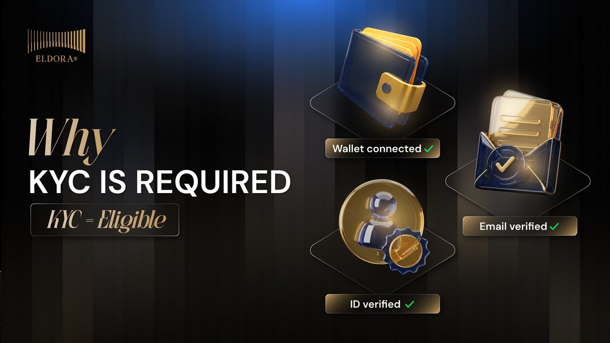 eldoraglobal's tweet photo. 🔐 Why KYC Is Required in the Eldora Beta Campaign

The Eldora Beta Campaign is reward-based, not a giveaway.

KYC exists to ensure:
✅ Real users, not bots
✅A fair leaderboard
✅ Rewards go to the right people

No KYC = No way to fairly distribute rewards.

This is how we keep the competition clean
and make sure participation actually matters.

👉 Complete KYC once. Compete with confidence.

👉 Join now: https://t.co/Rlb5OgZ1ib