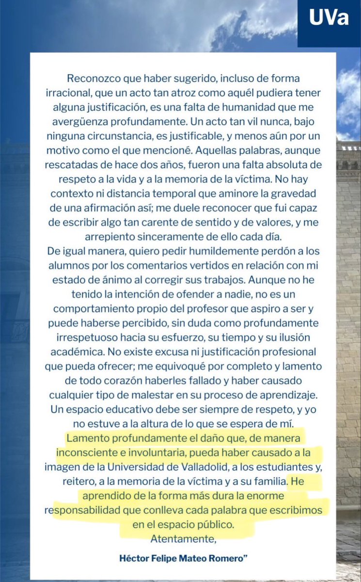 Dani_rm91's tweet photo. Y que una persona con un doctorado y siendo especialista en IT diga que no era consciente del poder de sus palabras entre otras cosas… en fin… sus posts muestra el tipo de persona que es . De qué forma tan dura ha aprendido? Me gustaría saberlo porque… https://t.co/qTPgdxU1sU