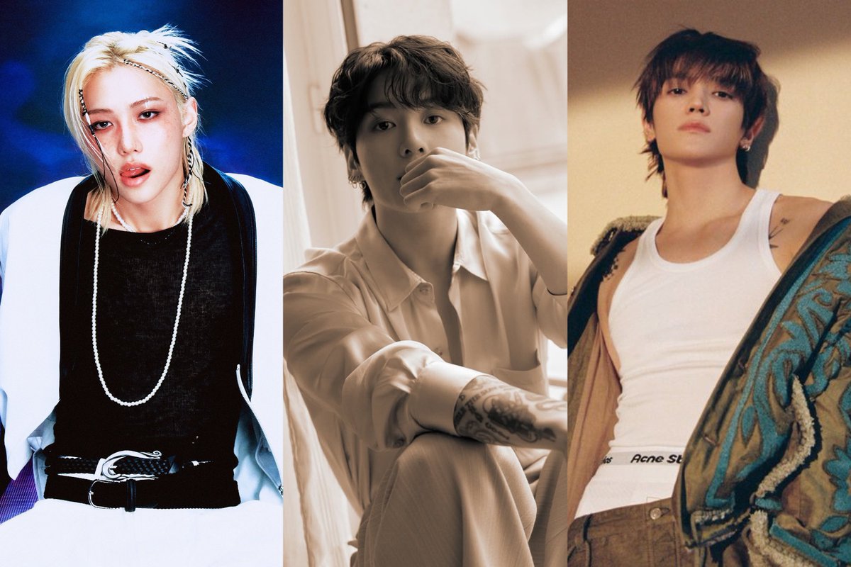 kbgmedia's tweet photo. #Felix from #StrayKids, #Jungkook from #BTS, and #TAEYONG from #NCT were the only K-pop idols featured in Esquire USA’s 'Top 50 Most Stylish Men in Music' list. https://t.co/W4MpUrsQ8o