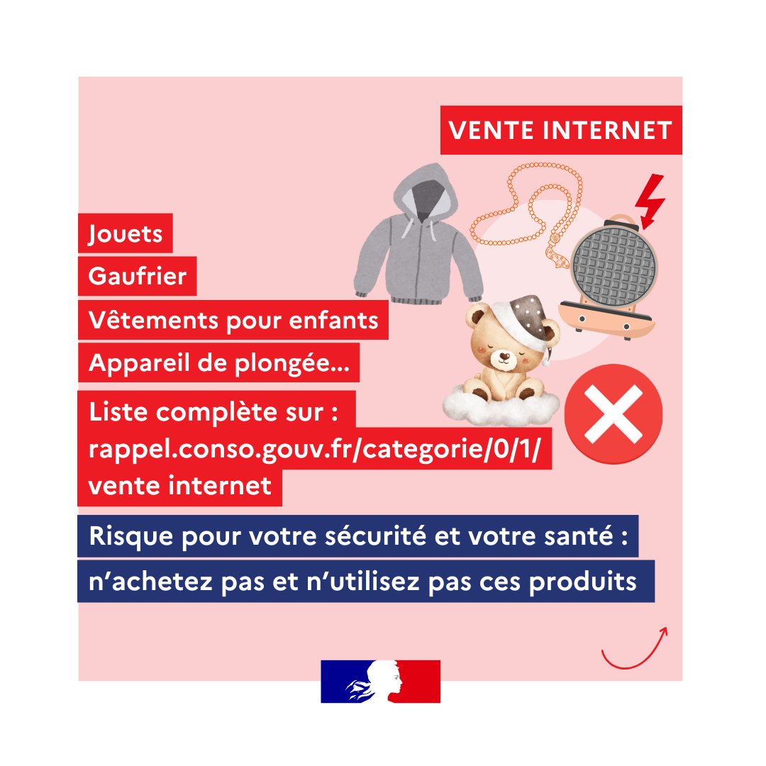 dgccrf's tweet photo. 📢 En janvier, 25 références de produits dangereux ont été retirées des places de marché.

Attention surtout lorsque vous achetez sur des sites hors Union européenne
👇
https://t.co/5WzTHtOCMy
@Economie_Gouv @douane_france @asso_afoc @la_csf @FamillesRurales @UFCquechoisir https://t.co/VLrDNCOYeu