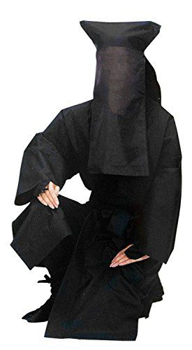 The original Japanese NPCs are supposed to be "Kuroko" (黒衣) - stagehands in kabuki and bunraku theatre, who dress all in black. The idea is that they're not supposed to be noticed by the audience/not counted as actors, while moving props and aiding in costume changes etc.