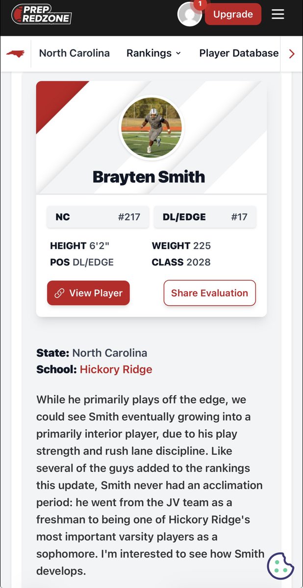 Braytensmith's tweet photo. Thanks for the write up and Thanks to the coaches pushing me to the best that I can be .
@PrepRedzoneNC 
@coachBGentry 
@JustKallMeTank
Coach Bloomfeild https://t.co/Na3X390jyW