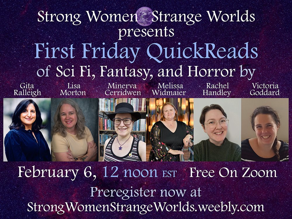 mawidmaier's tweet photo. This FRIDAY! #FREE #LiveAuthorReading featuring #womenauthors and #nonbinaryauthors of #sciencefiction #fantasy and #horror #books. Pre-registration required. #SWSWQR @StrangeWorlds2
@Author_PCorrell
https://t.co/wzOvYcokUs https://t.co/fPdvNjjJeP