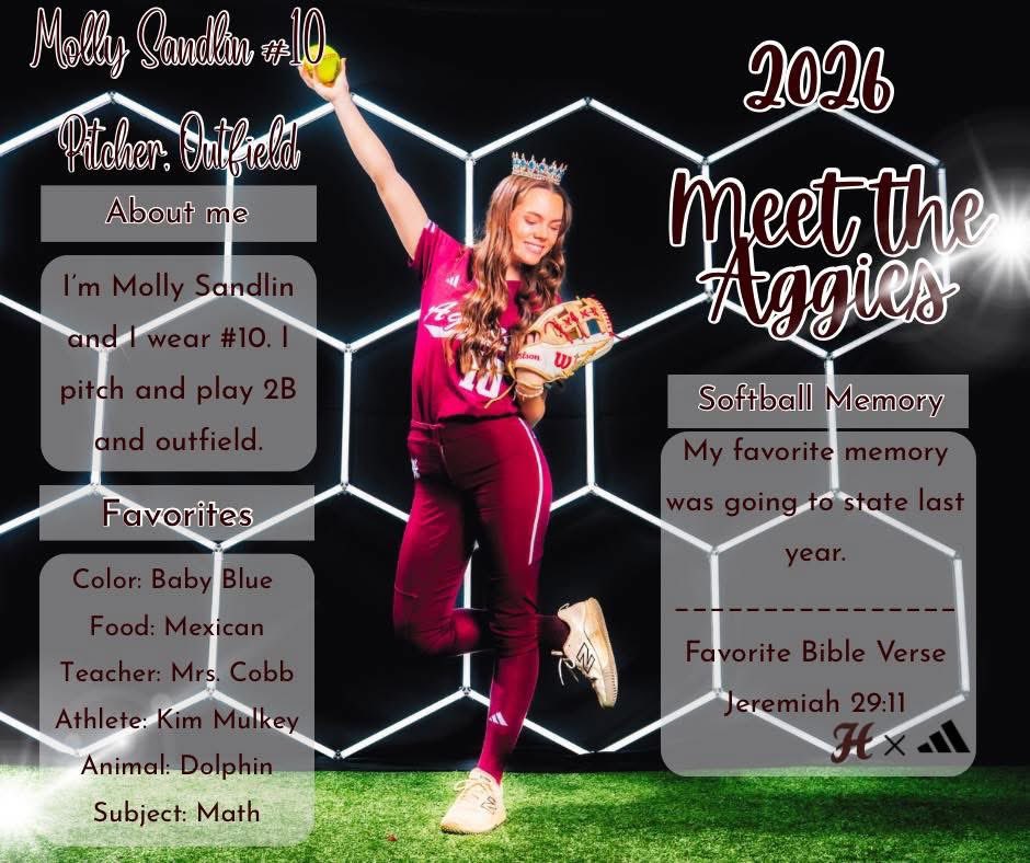 LadyAggieSB's tweet image. MEET THE LADY AGGIES! 

🌟 PLAYER SPOTLIGHT 🌟

•Molly Sandlin, Freshman