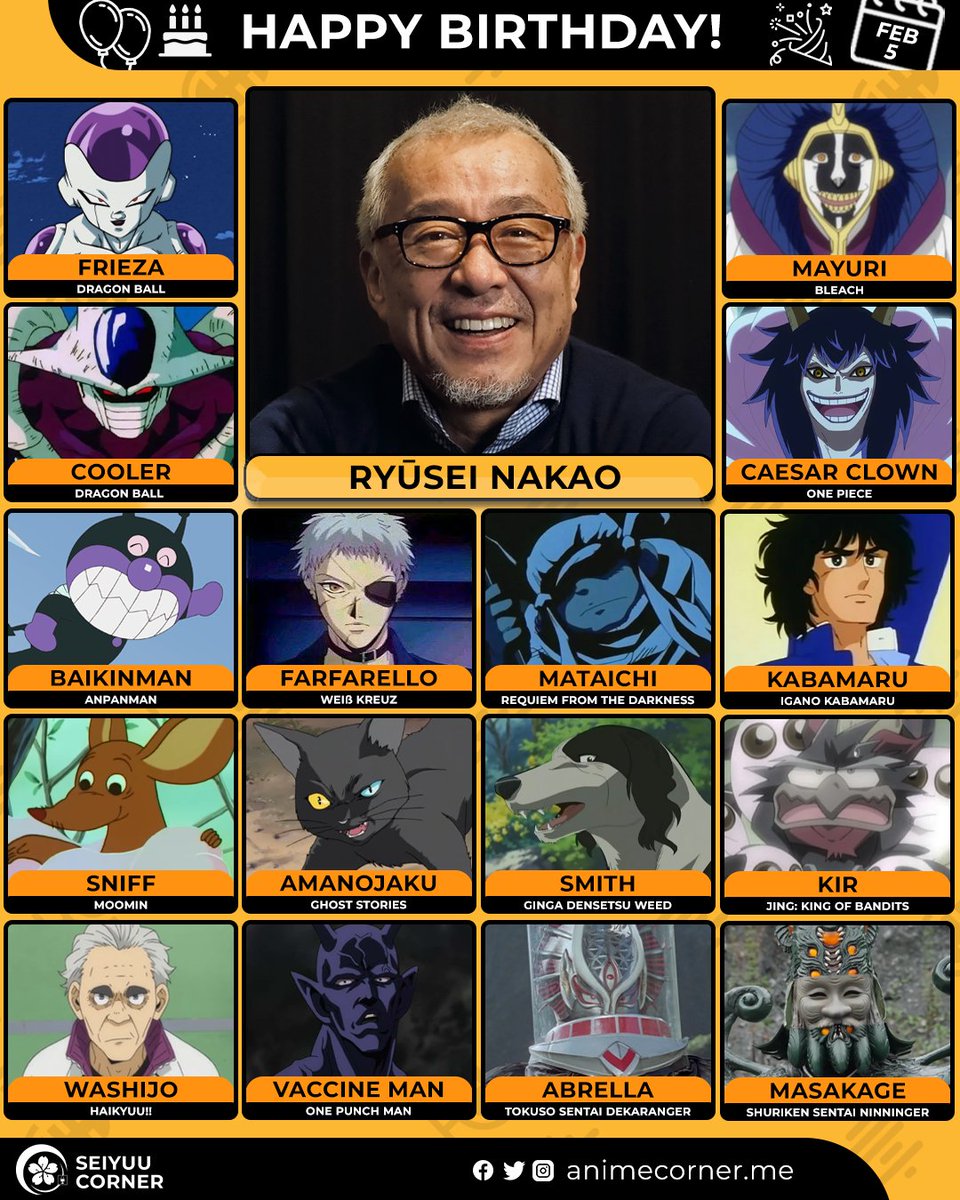Happy birthday Ryusei Nakao! 🎉 

#RyuseiNakao #中尾隆聖 #中尾隆聖生誕祭2026