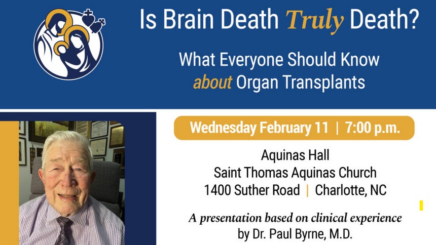ProLifeCLT's tweet photo. Next Wednesday February 11: Is Brain Death Truly Death? What You Need to Know About Organ Donation - https://t.co/ZpaniTo8Un https://t.co/sbApTrPaJc