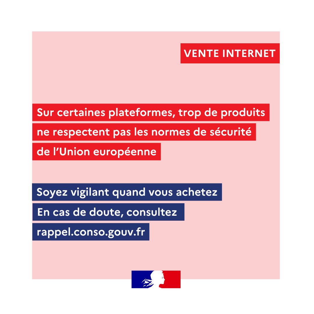 dgccrf's tweet photo. 📢 En janvier, 25 références de produits dangereux ont été retirées des places de marché.

Attention surtout lorsque vous achetez sur des sites hors Union européenne
👇
https://t.co/5WzTHtOCMy
@Economie_Gouv @douane_france @asso_afoc @la_csf @FamillesRurales @UFCquechoisir https://t.co/VLrDNCOYeu