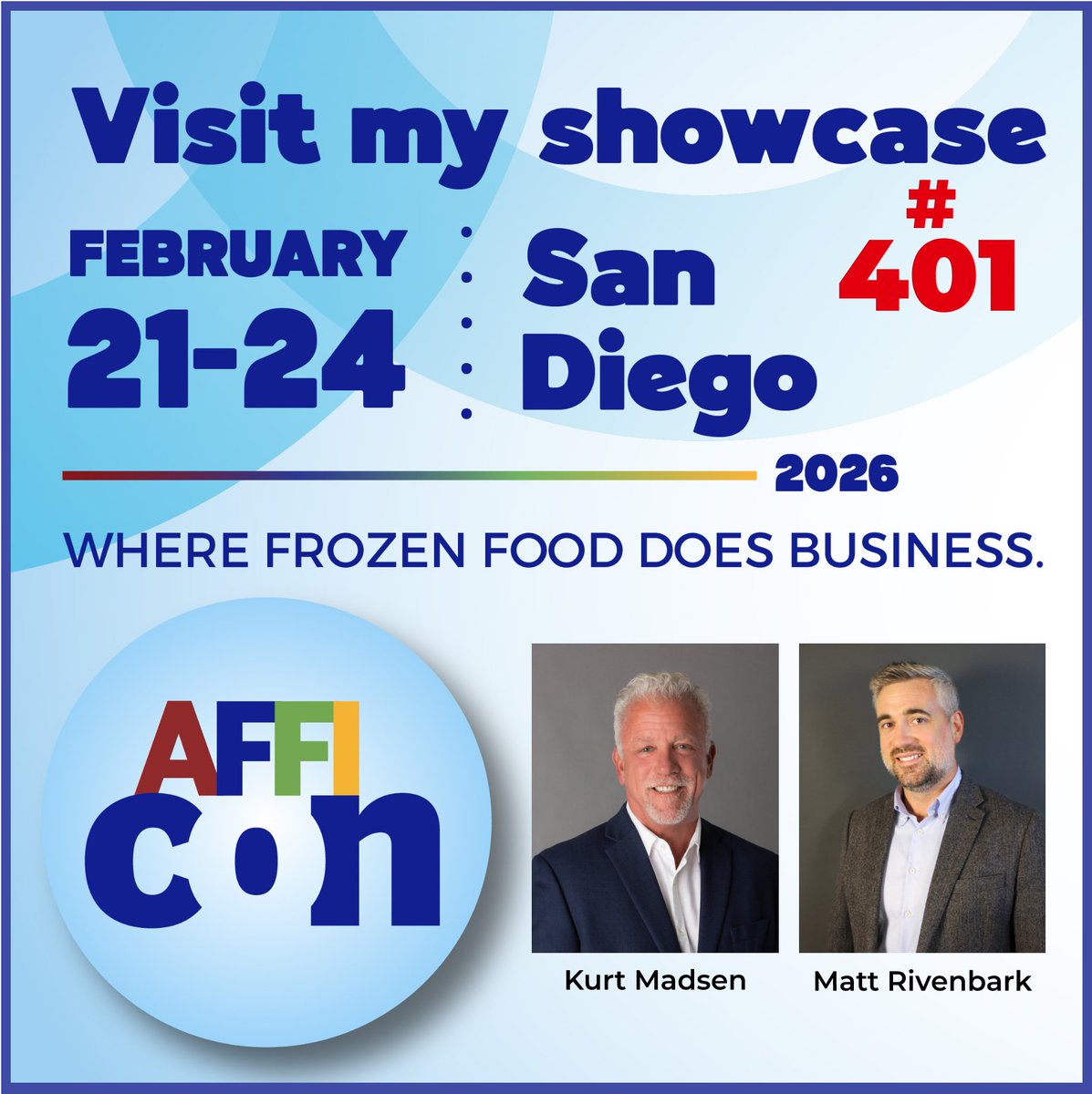HansenRice's tweet photo. HRI is excited to head back to AFFI-CON in less than a month! Stop by Booth #401 and say hello to Kurt and Matt to discuss how Hansen-Rice’s collaborative approach unlocks smarter, more efficient facility solutions.

#AFFICon #DesignBuildPartner #FrozenFoodIndustry https://t.co/9p8SAcmq6d