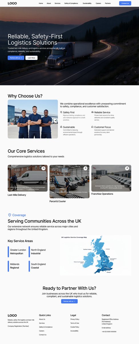 ladele_tiwalade's tweet photo. In logistics, trust is everything so the design is clean, modern, and conversion focused, with strong trust signals and easy service discovery. This project reinforced a key lesson:
 In B2B and high-risk industries, clarity beats creativity.
@Joe_brendan_ @devanddesignhq https://t.co/c3hNKoftOq
