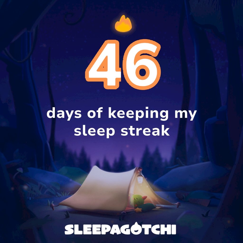 Got a sleep streak and vSLEEP!
Join me on Sleepagotchi.
sleepagotchi.com