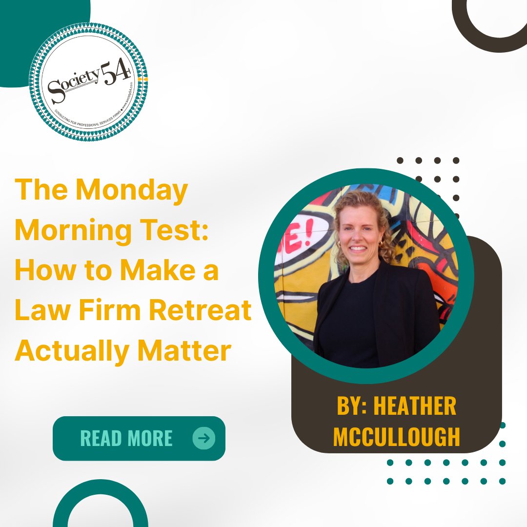 Retreats are one of the few times law firms slow down long enough to think together. Heather shares practical ways to focus your agenda, build accountability, and put her “Monday Morning Test” to work: f.mtr.cool/yjlgjuhrzh