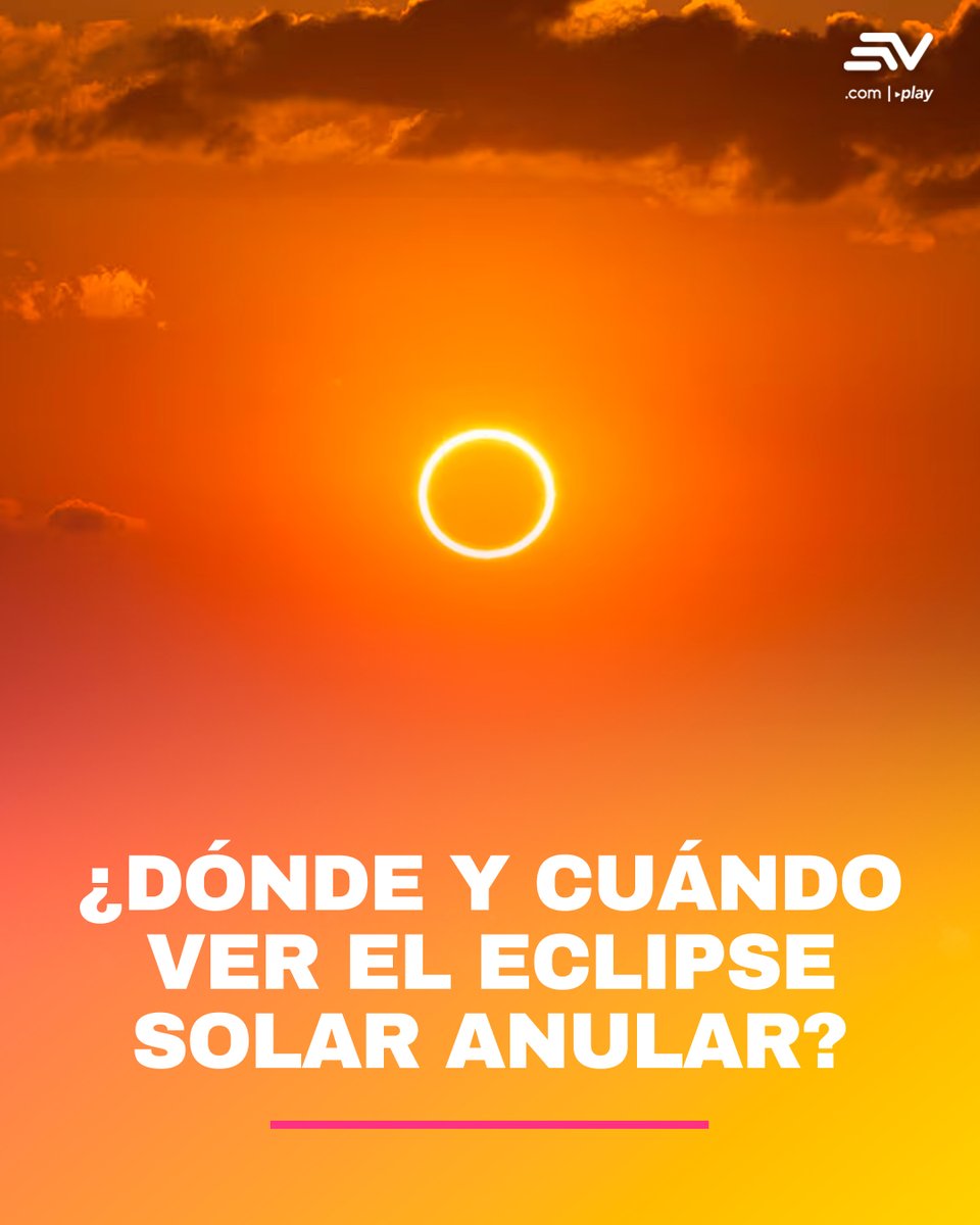 ecuavisa's tweet photo. 📌 #LoMásLeído 🌕 El año 2026 tendrá uno de sus principales fenómenos, un eclipse solar anular, conocido como el Anillo de Fuego. Te contamos cómo y cuándo verlo 📲 https://t.co/jB46nC6mg3 https://t.co/QU4YRFPyWF