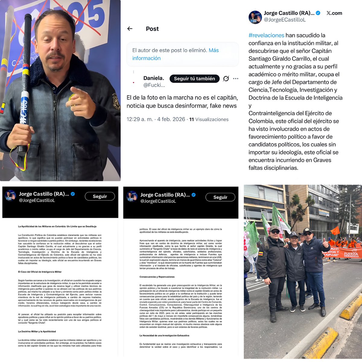 El "modus operandi" delictivo de un aspirante a la Cámara por el partido conservador.

De nuevo el candidato a la cámara por Bogotá, perteneciente al partido <a href="/soyconservador/">Partido Conservador</a>, de nombre Jorge Castillo Latorre, mayor (r) del <a href="/COL_EJERCITO/">Ejército Nacional de Colombia</a>, demuestra su actuar delincuencial al