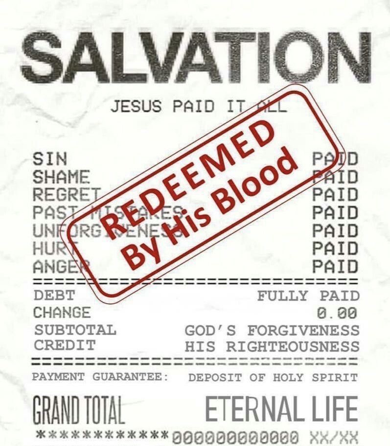 Romans 6:23
“For the wages of sin is death; but the gift of God is eternal life through Jesus Christ our Lord.”