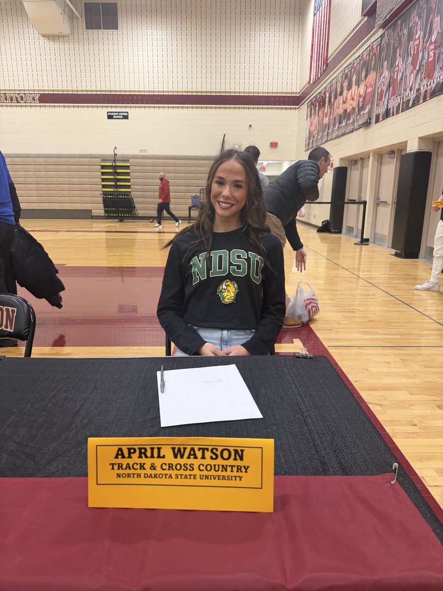 mgcrimsonxc's tweet photo. ✍️ Pen to paper! Congrats to April! We can’t wait to cheer you on at NDSU! https://t.co/mujnSQuLrg