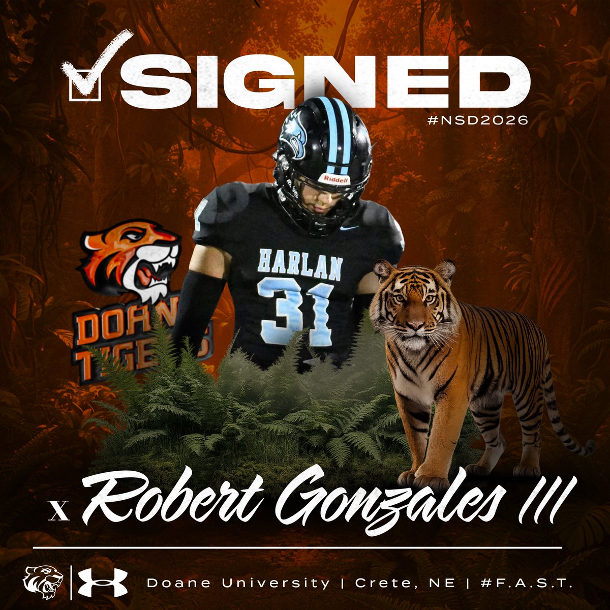 #FAST 

✒️ signed to Run with the Den 🐅

Robert Gonzales III

Welcome to the Tiger Family