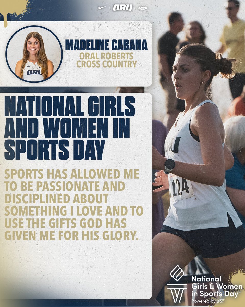ORUXC's tweet image. Today, we celebrate National Girls and Women in Sports Day, highlighting and thanking all of our women student athletes, faculty, and staff for what they do for Golden Eagle Athletics.

Here is what athletics means to our very own Madeline Cabana!

#GoldenStandard