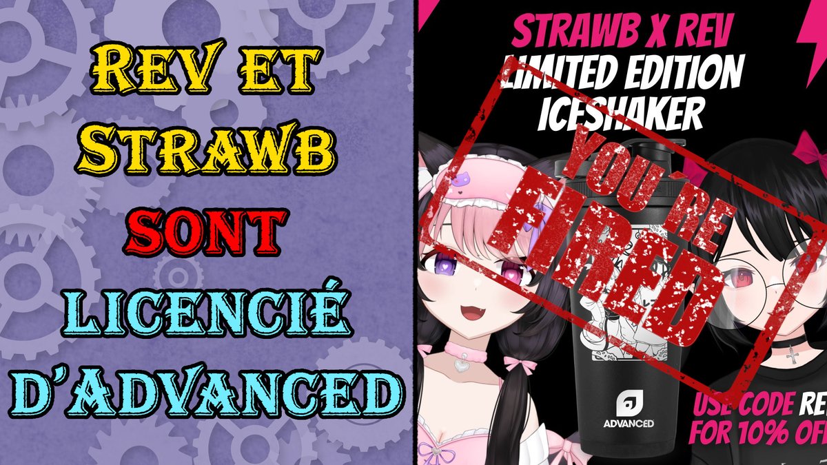 #vtuber #vtuberfr #news 
L'entreprise Advanced, qui sponsorise Rev et sa femme, viens de procéder à leur licenciement pour discours haineux et cyberharcèlement.

youtu.be/Ldep_CDETNo

❤️Bisous tout doux❤️