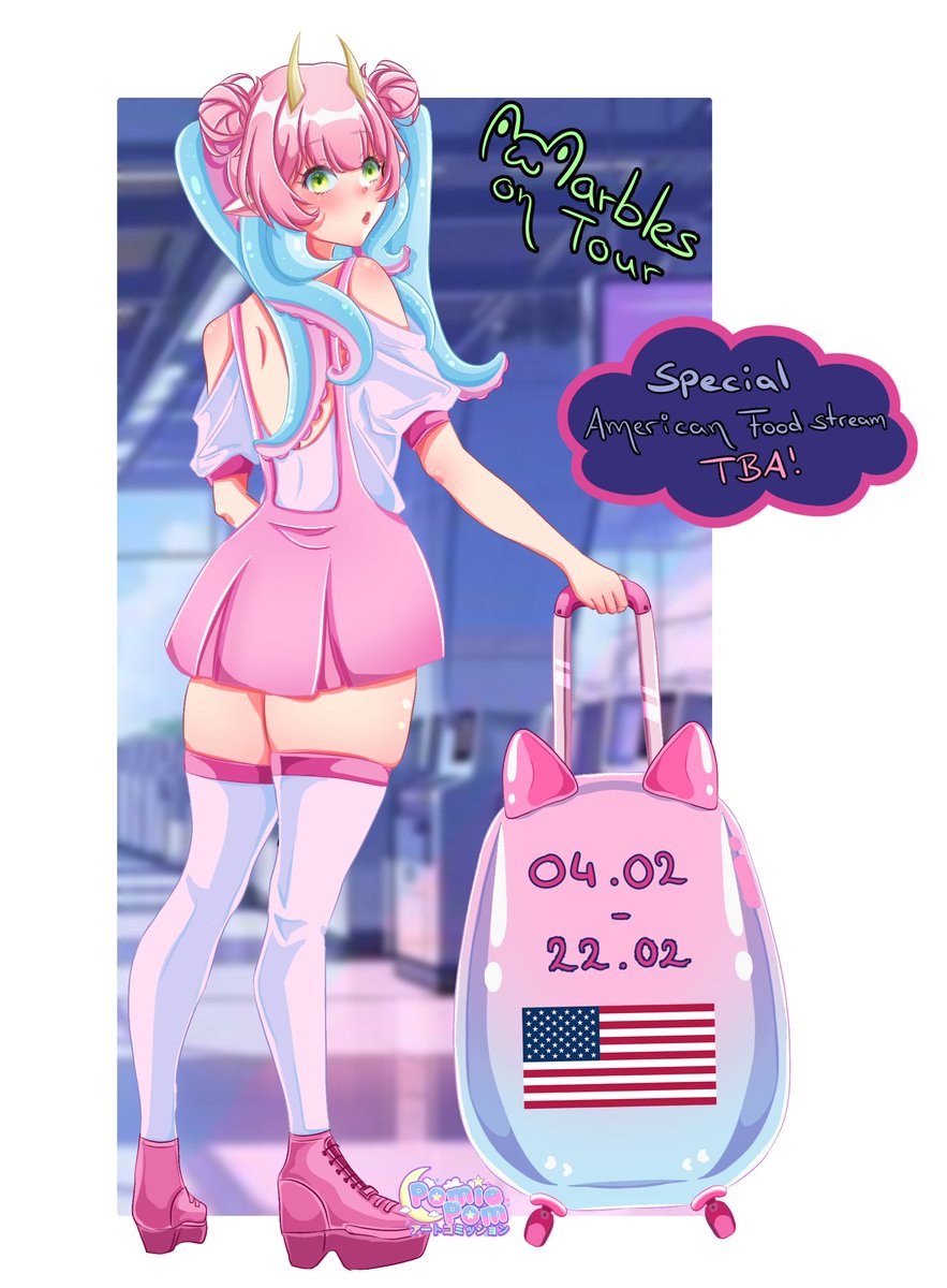I will be on Vacation ! 💗
From tomorrow on I am in Murica!!!
We will stream 1 Day during that time and try American food on stream! 
So if you have any suggestions snacks , fast food , drinks, desserts or candy let me know and we will try em ! 💗🫵
Love ya all!  
CYA SOON ✈️
