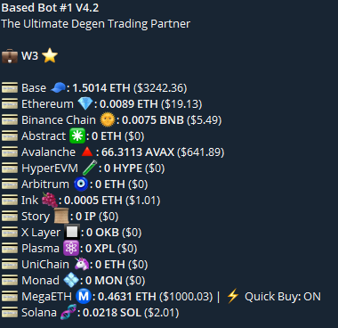 This is what a real degen setup looks like 👇

🤖 Based Bot <a href="/BasedTradingBot/">Based</a> 
🌐 Multi-chain armed
⚡ Quick Buy: ON
💰 Capital ready on
When the launch hits — I’m already in.

t.me/based_eth_bot?…