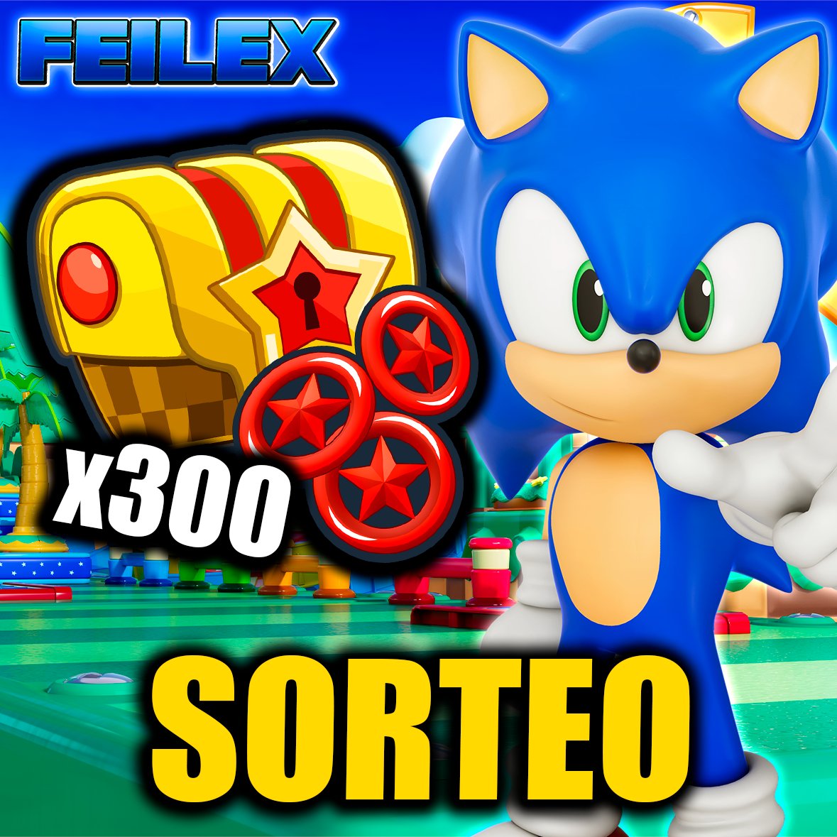 FeilexYT's tweet image. 🎁 SORTEO SONIC RUMBLE 🎁

Rovio me ha facilitado 5 códigos de 300 Rings Estrella Roja para vosotros 💙

Para participar:
✅ Sígueme
🟦 Sigue a @Sonic_Rumble
❤️ Dale MG y RT a esta publicación

En 72 horas anunciaré a los ganadores.
¡Muchísima suerte a todos! 🍀