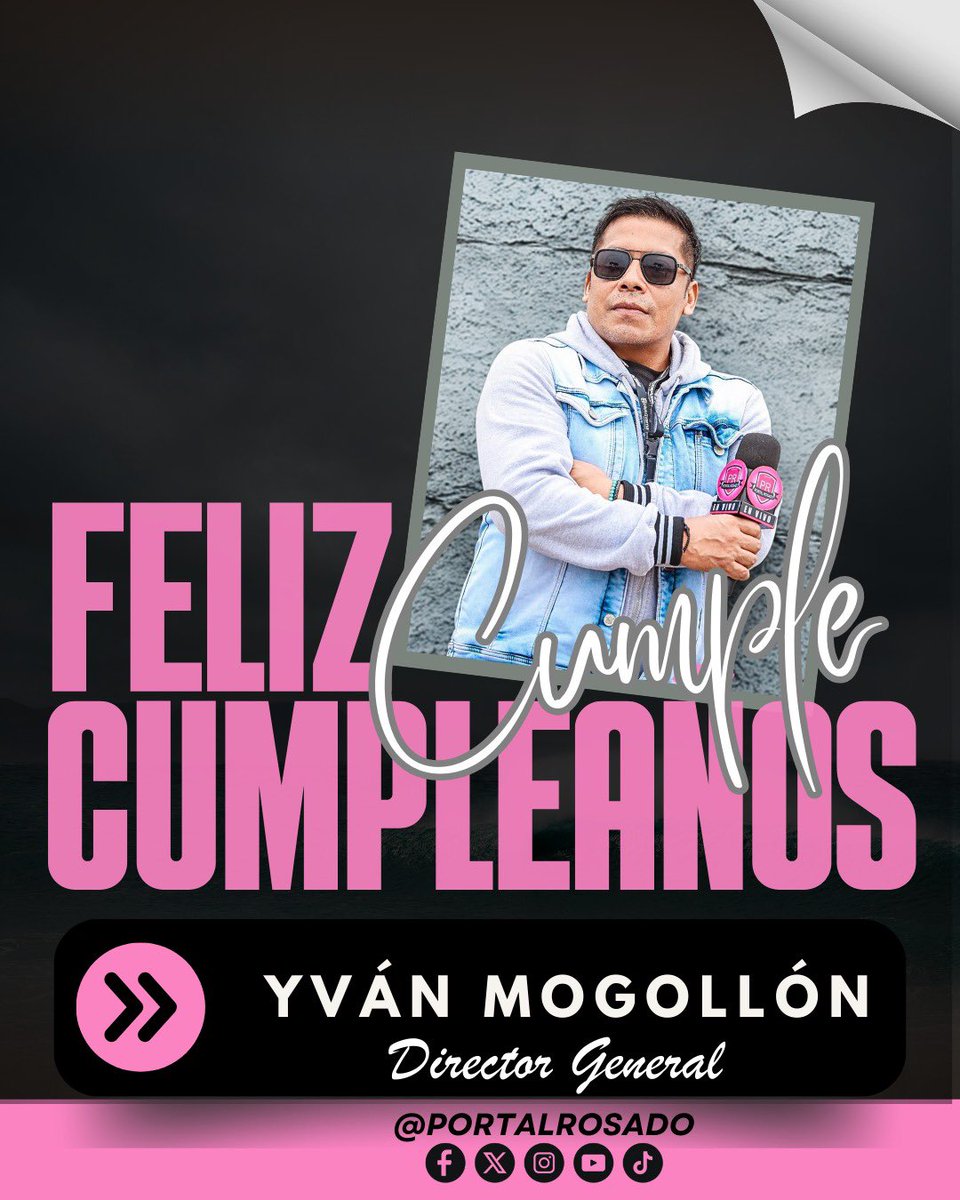 ¡ESTAMOS DE CUMPLEAÑOS! 🎉🎊 @portalrosado saluda a nuestro Director General y rosado de toda la vida <a href="/yvan_sa/">Yván Jesús SA</a> 👚💪🏻.

🍫Muchas felicidades en tu día y recibe todas las bendiciones del mundo. Gracias por tu esfuerzo, dedicación, trabajo y amistad a todo el grupo de #PortalRosado.