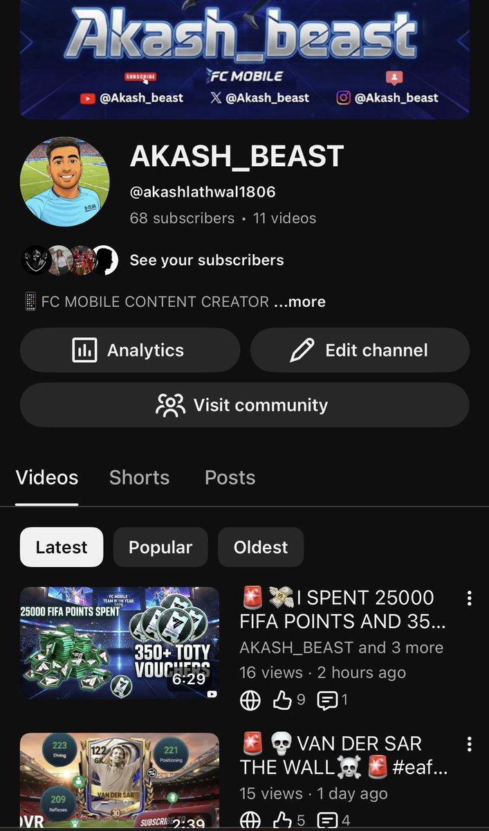 Akash62455881's tweet photo. 🚨AKASH_BEAST YT CHANNEL🚨

✅FINALLY THE CHANNEL HAS BEEN STARTED....✅

https://t.co/kq4GcSvQcf

✅WHAT CHANNEL WILL OFFER -
1. PACK OPENINGS
2. ACCOUNT UPGRADES
3. FIFA POINTS AND STAR PASS GIVEAWAYS
4. CARD REVIEWS
5. SQUAD REVIEWS
6. GAME UPDATES

🚨TOMMOROW A GIVEAWAY COMING...MAKE SURE TO SUBSCRIBE

❤️DROP A FOLLOW & RT❤️
#FCMobile @EASFCMOBILE #fcmobile 

@abhayv5545 @MariusMM06 @minusfcmobile @Nikolas7FC  @FCMMIZ @rkreddyEAFC @Jacobek08  @PhanMinhHauFFM @FCMobileCrew  @Enzo9CFC @purefootball_x @fifa07mania @DrPinguPlays  @JXLFMYT @FCM_KEAN  @GWM9MOP @NlJash @Tomar273 @Thakor9879 @ui_parth @FCBROWN34 @AnshBansal0705  @tutiofifa @taibur700 @MysterioDeYT @Saurrrabhhhh @Insane__Ak @JONALDINHOtm @ShoeLhaze @RavenciaFC @KnowHash  @Sheikty @_AnmolRana @GokuFifaMobile 
 @TASGAMING04 @billionaire_87 @ZitoFC @Mr_Believer1810 @Tanveer92077768 RT✨✨