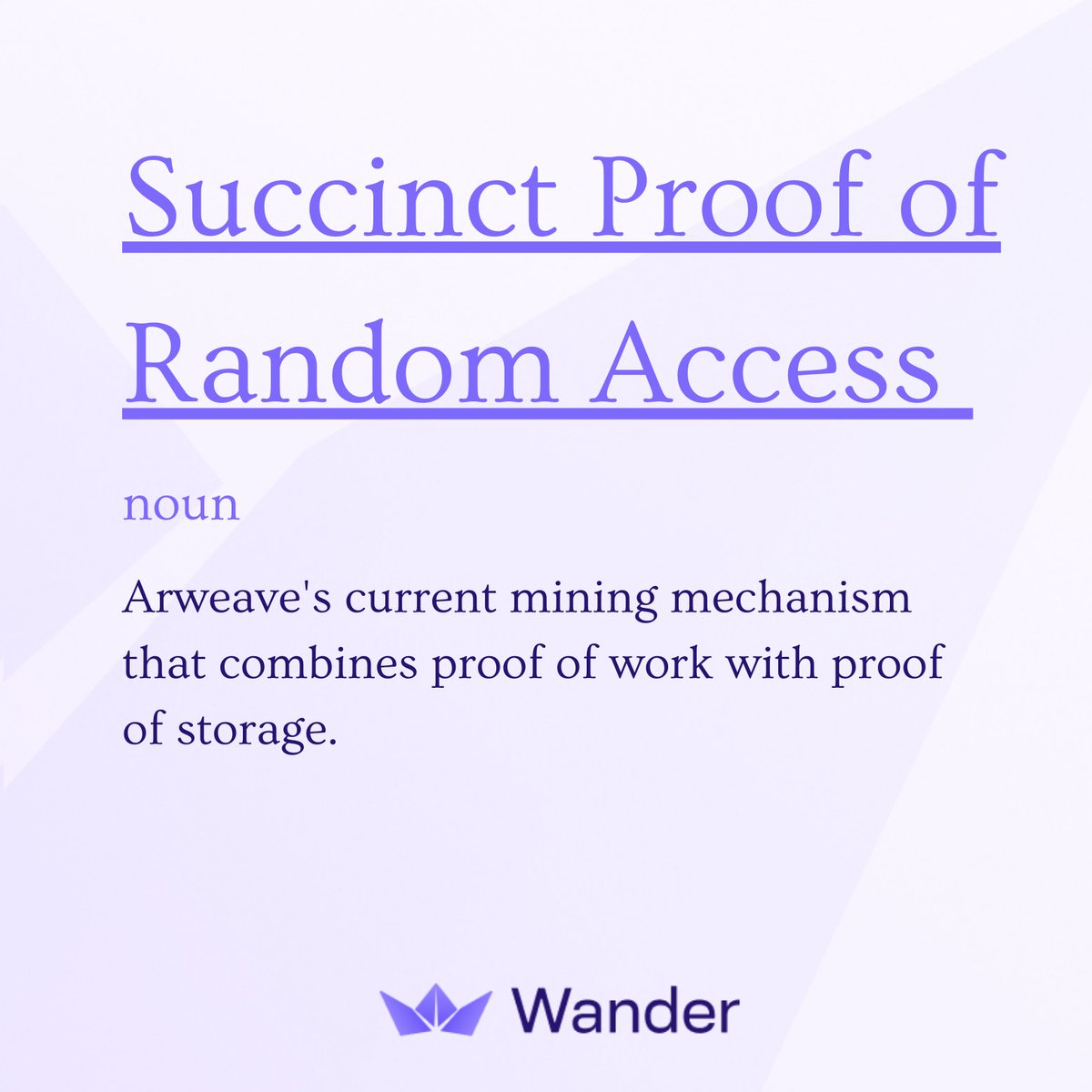 usewander's tweet image. arweave’s SPoRA is a utility test

if you can’t prove you are holding a random file from 2018, you don’t get paid

this makes arweave the only data storage protocol that treats data as a requirement rather than an option