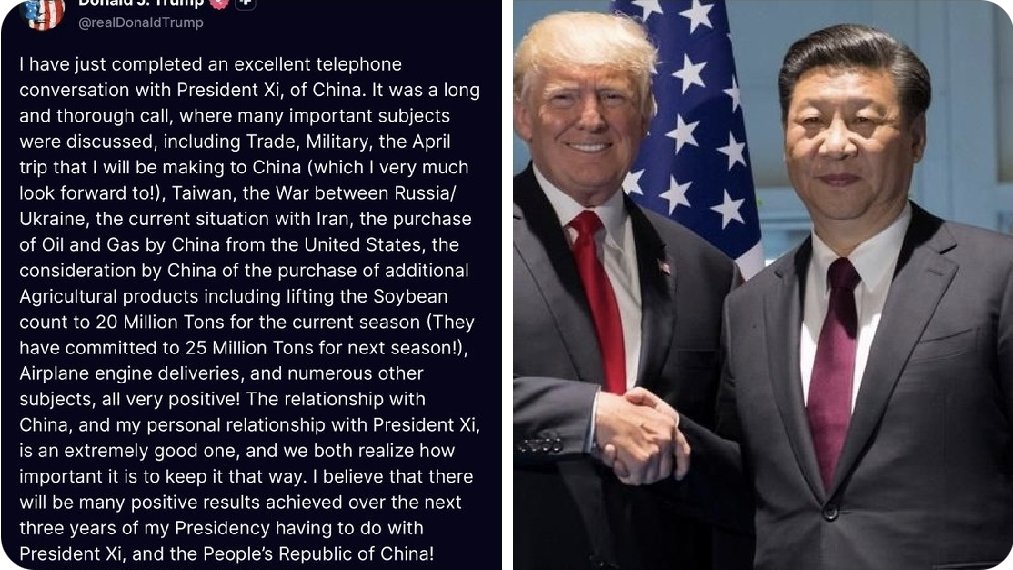 Lcripto25's tweet image. 🇺🇸 TRUMP ACABOU DE POSTAR ISTO!! “Excelente conversa com o Presidente Xi. Nossa relação é extremamente boa e muitos resultados positivos virão nos próximos 3 anos.
👆👆👆Vamos ficar de olho nisso 👀