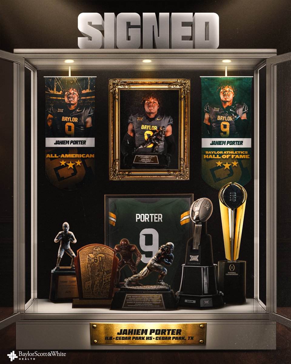 BUFootball's tweet image. Pen to Paper ✍️

⭐️ Jahiem Porter / @jahiem_porter 
🏈 Linebacker
📍 Cedar Park, TX

#SicEm