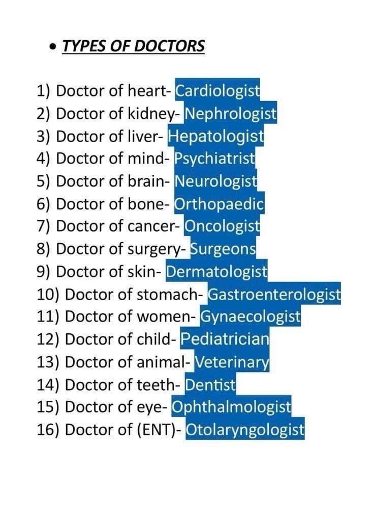 Revolt_Man_'s tweet image. Types of doctor everyone should know .