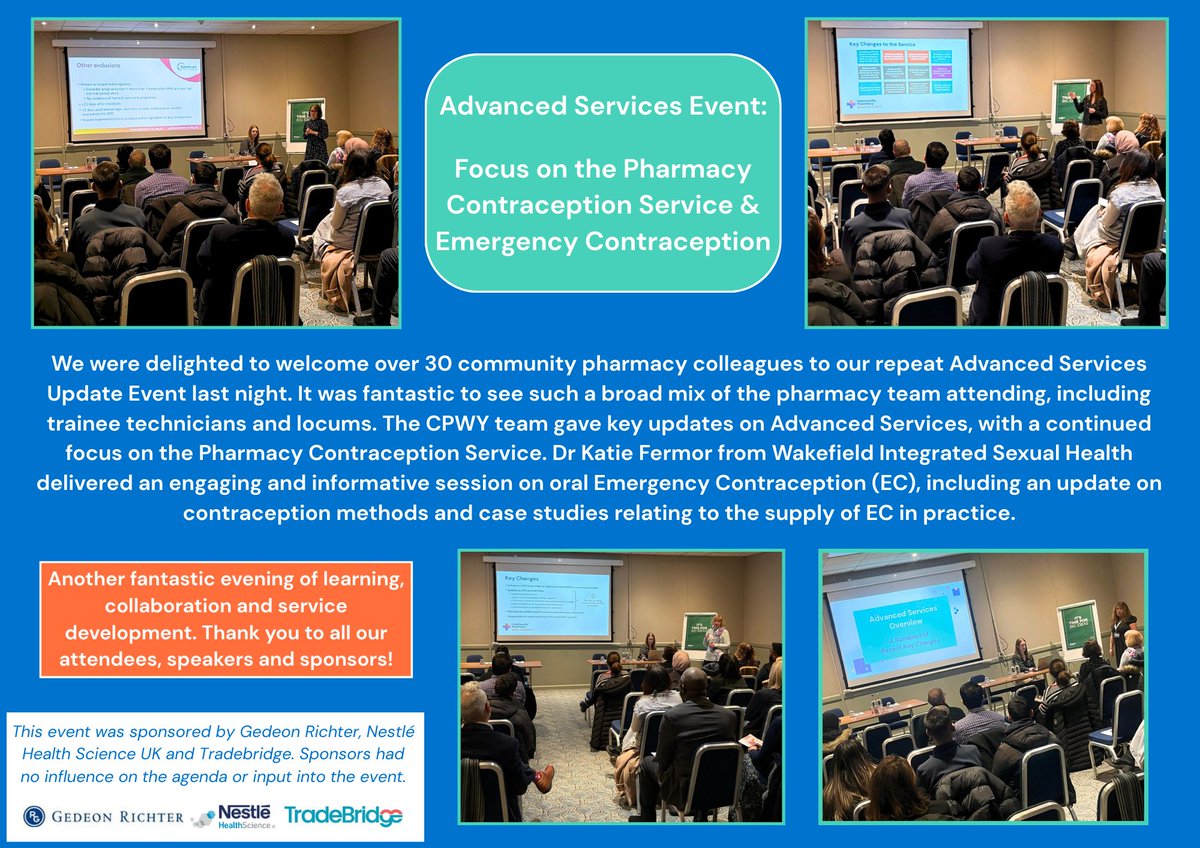 A great training event last night with over 30 colleagues in attendance, from trainees to locums 👏

We covered the latest on Advanced Services with a focus on the PCS and had a session on oral Emergency Contraception by Dr Katie Fermor from Wakefield Integrated Sexual Health💊
