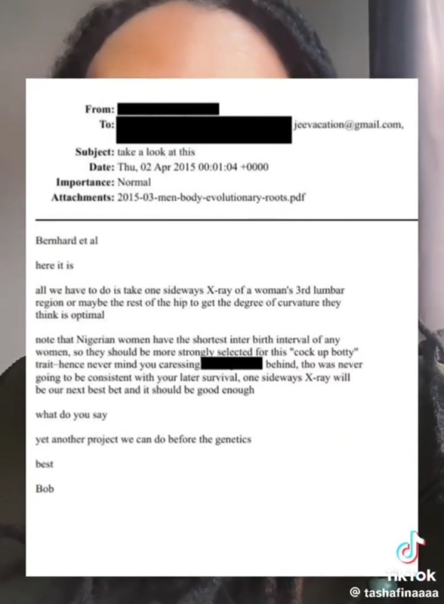 SassyE's tweet image. Just watched a video on the Epstein files and how he was writing to evolutionary biologist Robert Trivers about studying the bodies of Nigerian women bc they are "better designed for reproduction". He talkes about the lumbar &amp;amp; the curves of their hips being ideal for reproduction