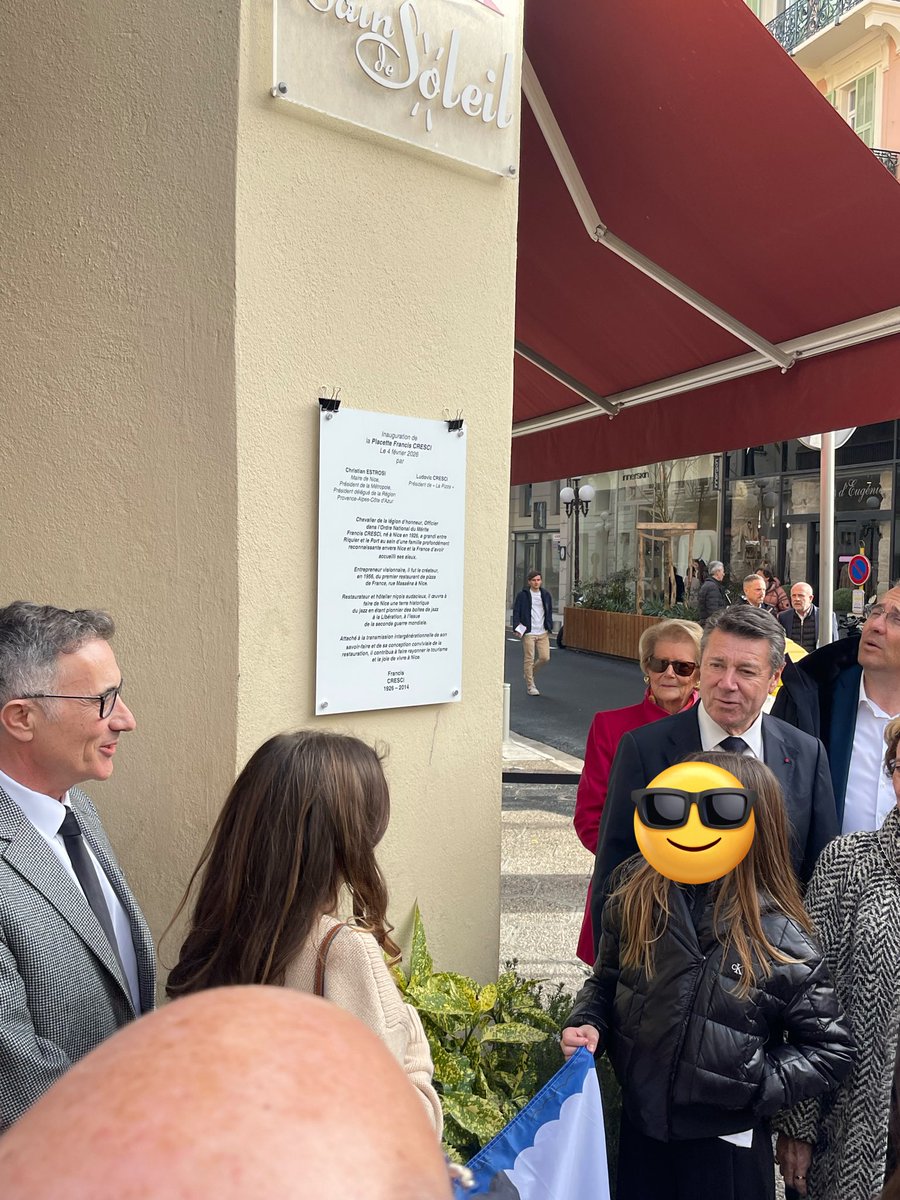 marinebrenier's tweet image. Inauguration de la placette Francis Cresci en présence de Ludovic Cresci et @cestrosi. La famille Cresci c’est un bout de l’histoire moderne de #Nice06, de ces niçois d’origine italienne qui ont choisi la France et lui ont tant donné.