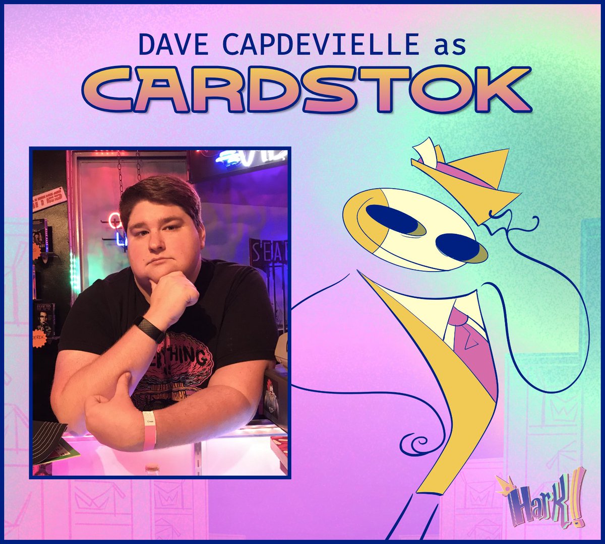A casting tweak was made: welcome <a href="/CadaverDave/">Dave Capdevielle</a> as our upbeat reporter, Cardstok! 📸