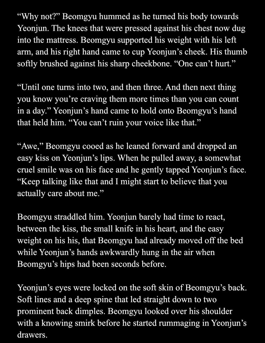 beeomjunnie's tweet photo. back to writing after a year (of literal hell) 
so here's a beomjun wip https://t.co/HJpHeiLA18