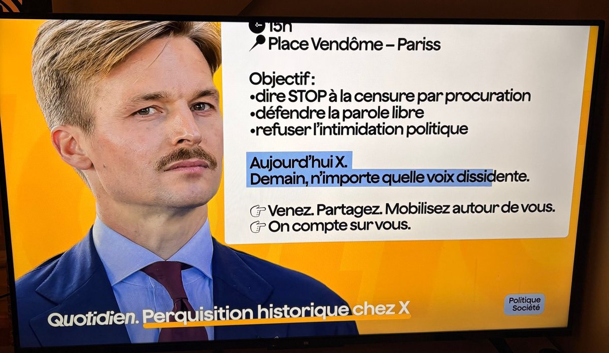 ConquerNicolas's tweet photo. Merci à @Qofficiel de relayer notre appel à la mobilisation, samedi 7 février à 15 h, place Vendôme à Paris.

La meilleure publicité reste souvent celle qu’on ne prévoit pas. 🙏

Heureux d’accepter une invitation en plateau la prochaine fois, pour échanger plutôt que caricaturer. https://t.co/pEGkO7OWP4