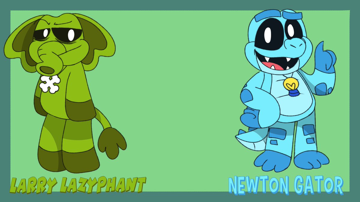 First swap: Bubba Bubbaphant and Allister Gator!
While Larry hates studying, Newton always makes sure everyone else gets good grades in school!
#PendantCrittersAU #SmilingCrittersAU #BubbaBubbaphant #NightmareCrittersAU #AllisterGator