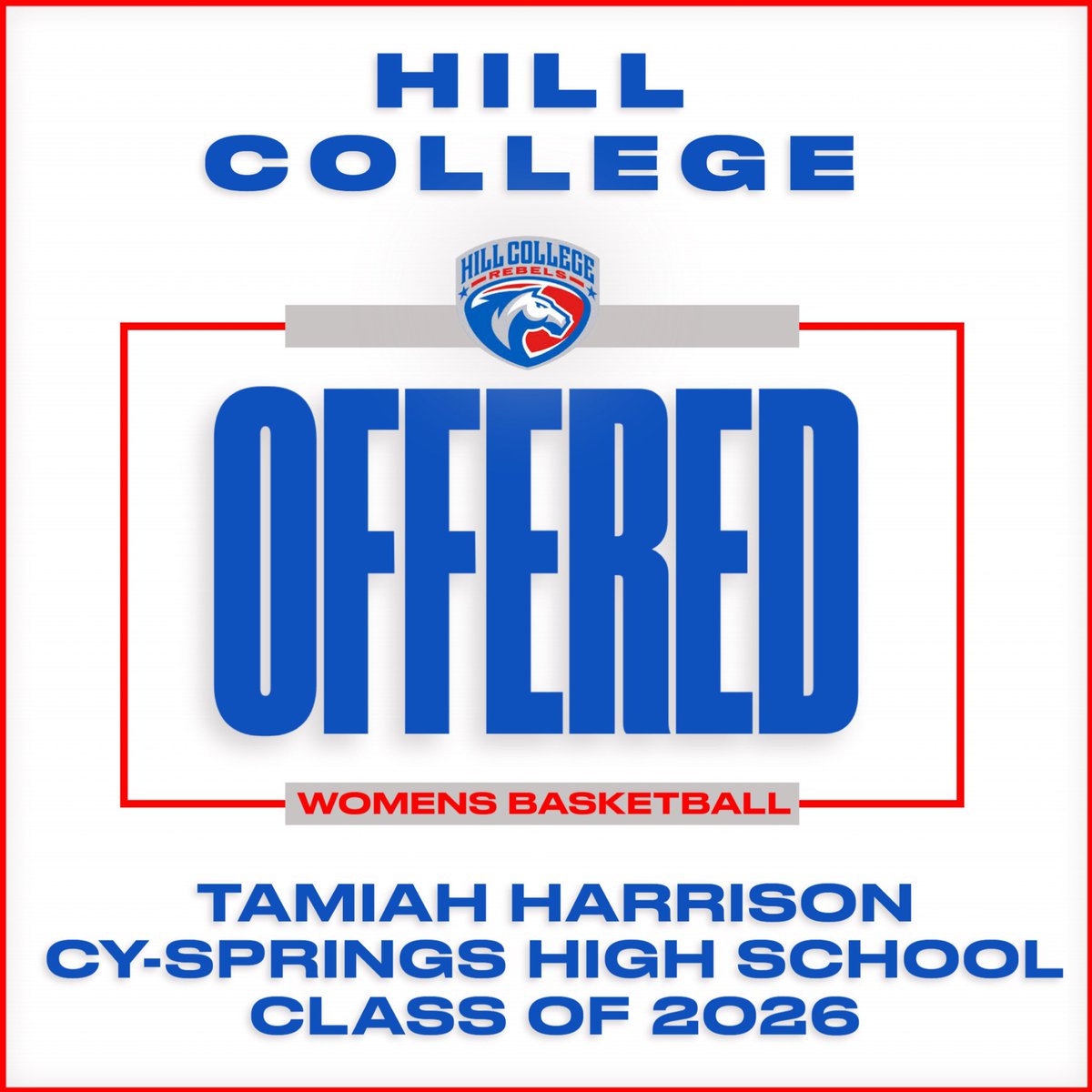 Very blessed to have received an offer from hill college !