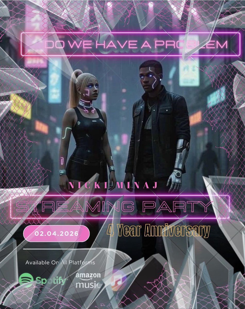 PrettyHustlerzz's tweet photo. Itโs A #DoWeHaveAProblem Party!
Barbz And Everyone WhoSupports All Of #NickiMinaj Music ๐ถ
Purchase And Streaming Available
On All Platforms Letโs Go ๐ฅ๐ฅ๐ฅ
#WeSupportNicki #PF2 https://t.co/qaevHuO775