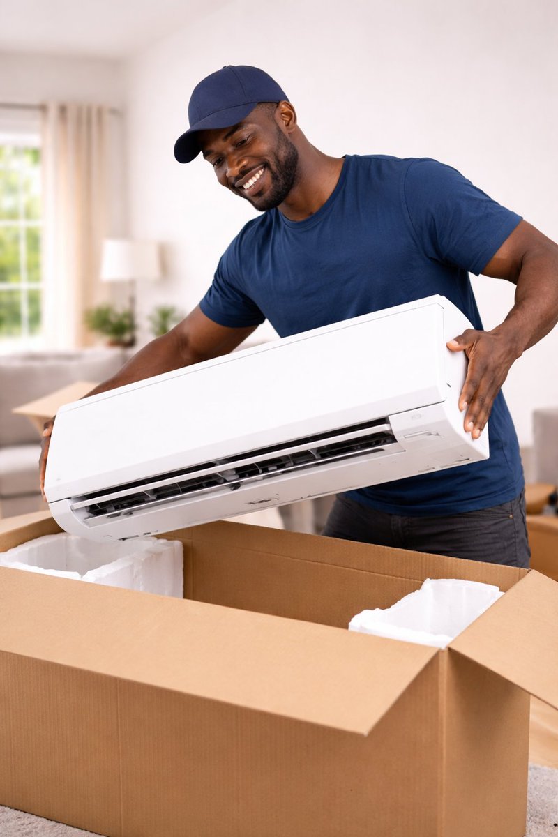 Buildtoimpress's tweet photo. Unboxing &amp; installing with care ❄️
Clean aircon fitment done in Edenvale.
Built to Impress 💪🏽 https://t.co/6y8zVpurtS