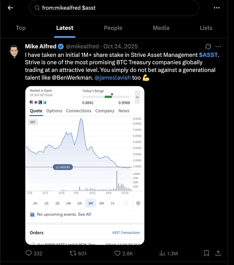 Hate to be in problematic situations but look at this piece of shit

<a href="/mikealfred/">Mike Alfred</a> 
Pumped $ASST for many months. Probably since September - October.

Had maybe 50+ tweets on pumping $ASST

Did he really delete EVERY TWEET he had on it? Did he bag all of his followers?

This is all