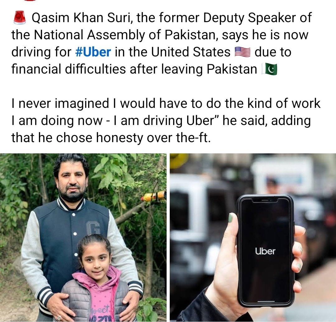Ammi jaan kehti hain koi dhandhaa chotaa nahi hota! Sad to see a lawmaker from Pakistan forced to live in another country and driving Uber for living!