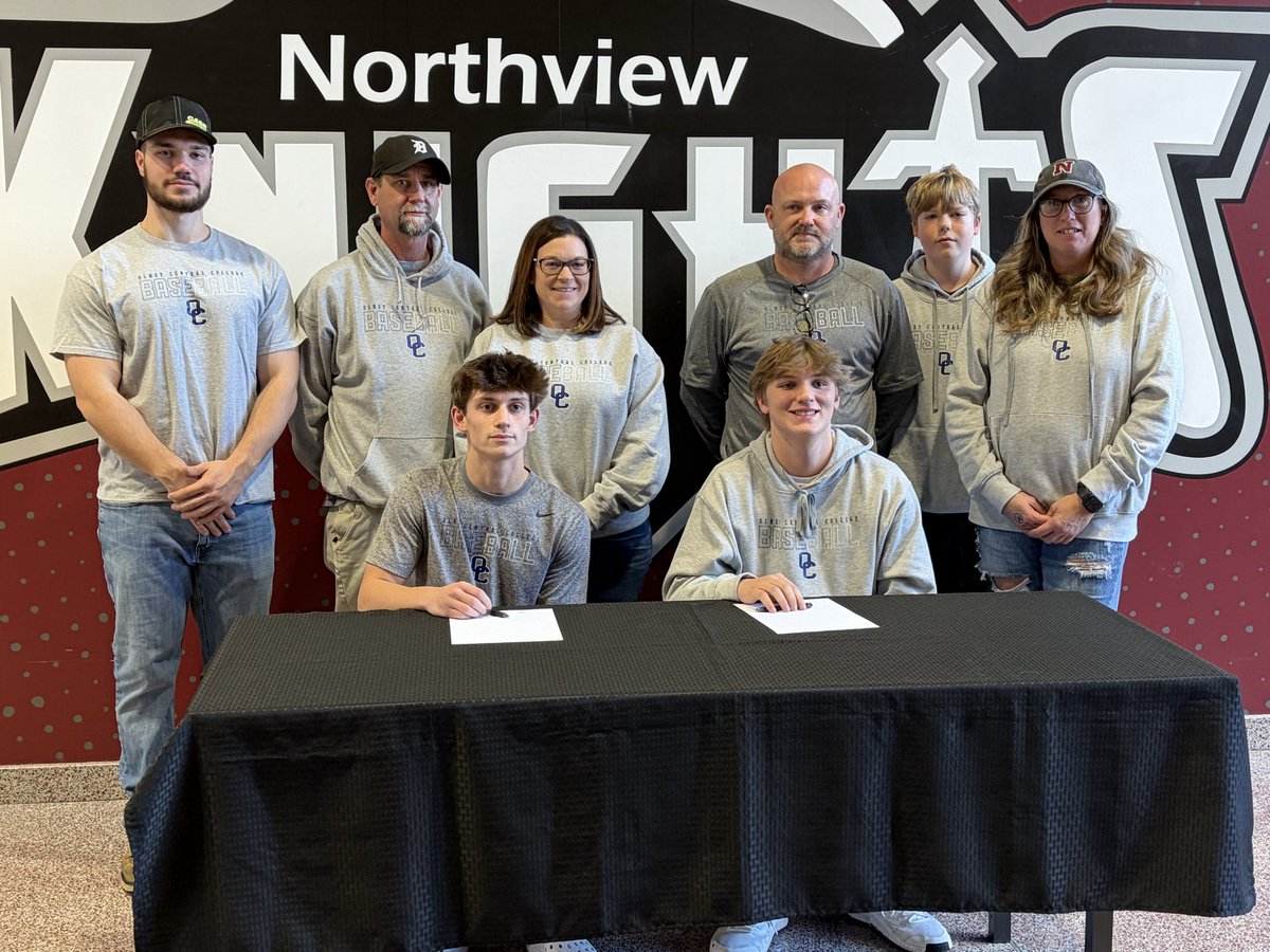 Northview’s Dom Barnhart and Jackson Pierce signed to play baseball at Olney Central this afternoon
