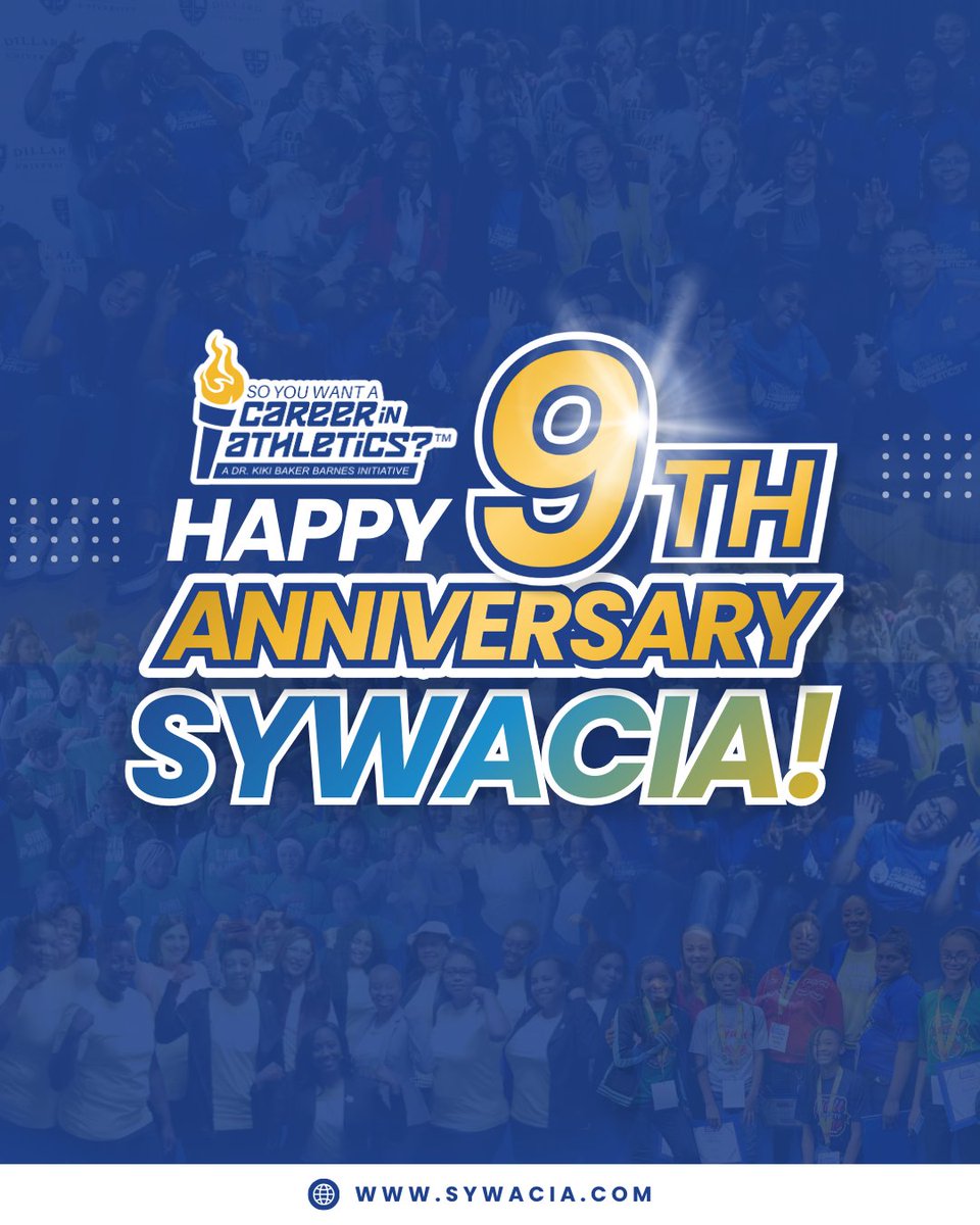 KikiBakerBarnes's tweet photo. It’s a milestone!

So You Want A Career in Athletics celebrates its 9th Anniversary on National Girls &amp; Women in Sports Day. For the past 9 years, SYWACIA has facilitated building pathways, confidence, and leadership for the next generation of young women. https://t.co/qAclKVKKAi